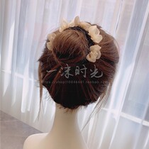 Grab clip ponytail buckle Korean low ball head flower hair curler headgear Hairband Korean pan head artifact female hairclip