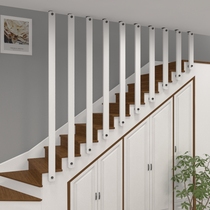 Nordic solid wood stair handrail guardrail Indoor protective railing Simple modern attic column duplex partition fence