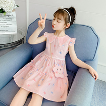 Girls dress summer 2021 new net red childrens skirt summer pure cotton thin section girl princess dress western style