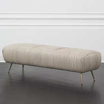 Nordic Light Luxury Leather Art Folds of Shoes Stool Living-room Clothing Shop Rice White Cloakroom Stool bedroom Bedtail Footstool
