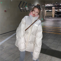  Down Jacket womens winter clothing thickened student cotton coat Korean version of the small bread suit loose short quilted jacket jacket trend
