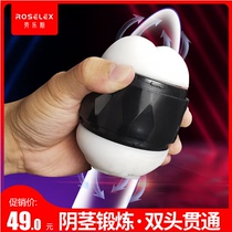 Sexual interest male sex products portable aircraft Mens Cup true Yin silicone three-point dual-channel glans massager orgasm