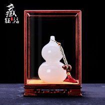 Natural Jade gourd ornaments Chinese home living room office porch wine cabinet decoration opening housewarming new home gifts