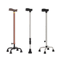 Elderly crutches Disabled four-angle crutches stainless steel thickened crutches for the elderly adjustable lightweight non-slip cane