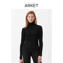 ARKET womens clothing light thin and high collar knit cardio-shirts black 2022 early spring new product 0630663001
