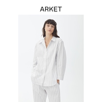 ARKET women cotton loose striped pajamas home clothes 2021 Autumn New 0963104001