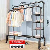 Simple wardrobe doorless open full hanging hanger occupies a small area and assembles a simple bedroom space-saving hanging wardrobe