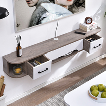 Solid Wood narrow TV cabinet wall-mounted simple modern hanging wall bedroom small apartment hanging box holder hanging cabinet