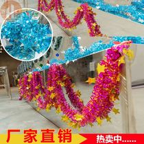 New Years Day decoration Christmas rattan encryption ribbon wool kindergarten classroom shopping mall store atmosphere flower layout