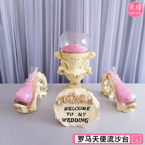 Roman angel quicksand table wedding props Quicksand tower European-style wedding wishing ceremony props new champagne candlestick