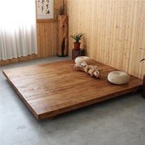 Japanese-style solid wood tatami hotel homestay floor master bed original wooden loft attic custom furniture wooden floor to go to bed