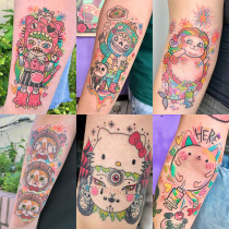 Biboya A 12 cute cartoon flower arm tattoo stickers waterproof female long-lasting bath magical girl with the same
