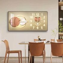 Restaurant Decoration Painting High-end Dining Room Hanging Painting Clock Table Hanging Bell Light Extravagant Advanced Sensation Modern Minima Atmospheric Wall Painting