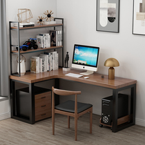 Simple modern office creative solid wood corner desk bookshelf combination home writing desk study office table