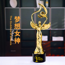 Goddess angel trophy custom crystal Company film and television annual meeting Recognition conference Dance competition Creative new large