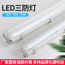 LEDT8 three anti-lamp low voltage 24V36V waterproof emergency single and double tube full set of long bracket with cover fluorescent lamp holder