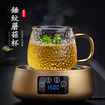 Hammer pattern glass milk juice cup female with handle tea cup high facial value cup Household water cup set cute