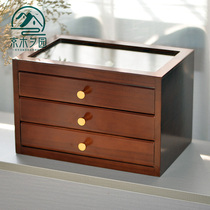 Jingmu Xiyuan Solid wood multi-layer jewelry box High-grade European luxury jewelry storage box ins wind household small exquisite