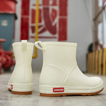 White rain shoes food factory work rubber shoes men's short tube rain boots fashion chef shoes non-slip waterproof oil-proof water boots