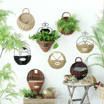 Creative wall-mounted flower basket vines choreograpeaceae choreograpes with flower pots wall hanging baskets green loo flower pots wall decor handwoven