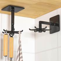 Kitchen rotating hook-top hanging kitchenware shelf shovel spoon frame free of punching wall hanging
