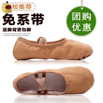 Dance shoes women's soft bottom lace-free children's adult ballet Chinese girls summer professional practice soft bottom camel cat claws