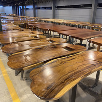Okan solid wood log board tea table tea table table desk bar flower Ebony walnut furniture clearance 2 meters