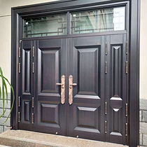 Zinc alloy villa door double door glass door household village four open door