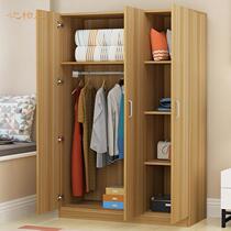 Wardrobe modern simple wood rental home bedroom assembly hanging wardrobe childrens simple storage cabinet