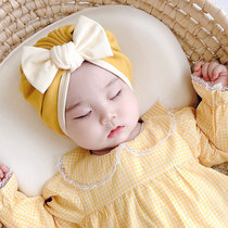 Baby hat spring and autumn baby cute bow Korean Princess female baby fontanelle cotton cap spring and summer