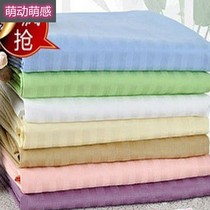 Cotton blue satin sheets single pure blue quilt cover college student dormitory pillow case three-piece set