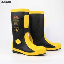 17 new lightweight fire boots fire fighting and rescue rain shoes yellow rubber boots anti-smashing and anti-puncture high water shoes comfortable