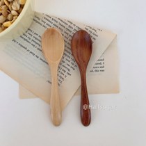 Halfsugar minimalist Japanese ins style dessert pure solid wood small spoon milk coffee spoon breakfast rice spoon