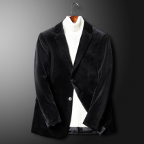 Woodpecker high-end suit jacket men Korean version of slim business leisure gold velvet single suit handsome coat tide