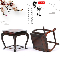Redwood Ming-style small flowers a few red sour branches solid wood Miniature vase bonsai stand new Chinese style simple decorative ornaments base