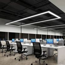 Rectangular chandelier office LED long strip light super bright conference room Mall showroom shop front desk industrial wind light