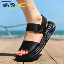 German Camel Dynamic Sandals Mens Summer Outwear Leather Sandals Leather Air Cushion Waterproof Sports Casual Beach Shoe Spring