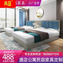 Hotel furniture standard room full set hotel special bed hotel bed custom apartment bed homestay bed hotel bed full set