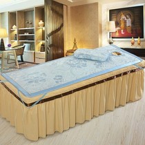 Beauty bed massage shampoo bed beauty salon single summer soft mat ice silk mat with hole washable
