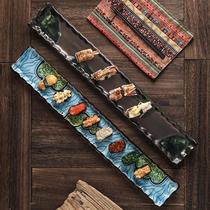 Creative ceramic Japanese cuisine wave sushi plate long plate Sashy plate Salmon long plate super long plate