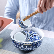 Hand-made tea washing Ceramic Dajian water tea residue bucket Washing personality cup Washing and drying tea making equipment Water kettle Household teacup