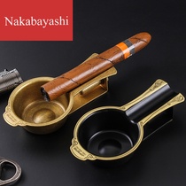 2-in-1 Cigar Ashtray with Hole Punch Hole Opener Personality Vintage Copper Portable ashtray