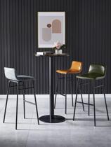 High stool back chair Front desk cashier chair bar chair light luxury industrial wind iron stool bar counter chair