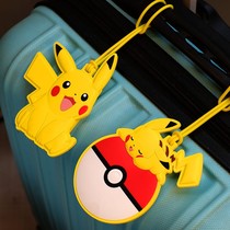 Po Meng boarding tag Pikachu cartoon silicone luggage tag travel portable check-in identification anti-lost listing