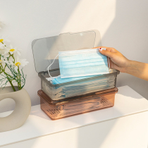 Mask Containing box Desktop with cover Home Large-capacity Student Outlet Nasal Mask Disposable Mask Box Temporary storage