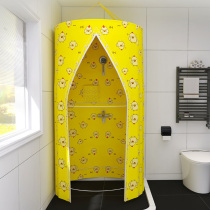 Toilet shower curtain thermal insulation warm hanging round bath tent multifunctional non-installation foldable shower curtain