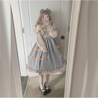 taobao agent Autumn Japanese soft cute dress, Lolita style, Lolita OP, long sleeve