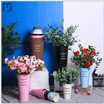Retro iron barrel Tin Barrel Flower Shop Dry Flower Barrel Flowers Barrel Decoration Flower Pot Vase Iron Art Flower Arrangement Bamboo Sign Cylinder