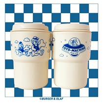 BURGER and OLAF flying saucer dog camping coffee cup hand cup double with lid portable