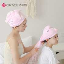Jielia dry hair hat 2 women super strong absorbent quick-drying towel bag headscarf cute shower cap dry hair towel wipe hair